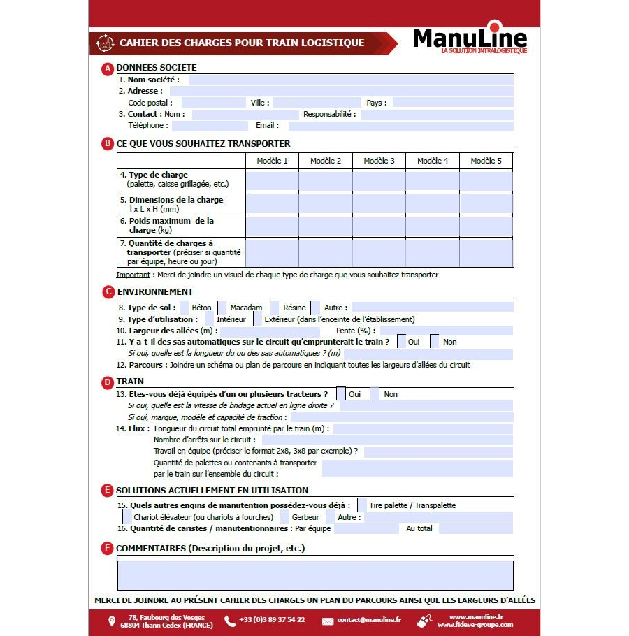 Cahier des charges - Train logistique